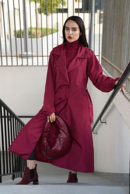 Waterproof burgundy coat