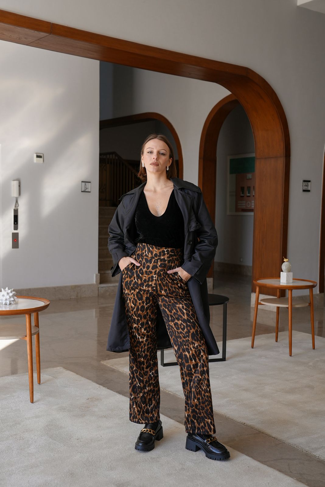 Black 2*1 trench coat