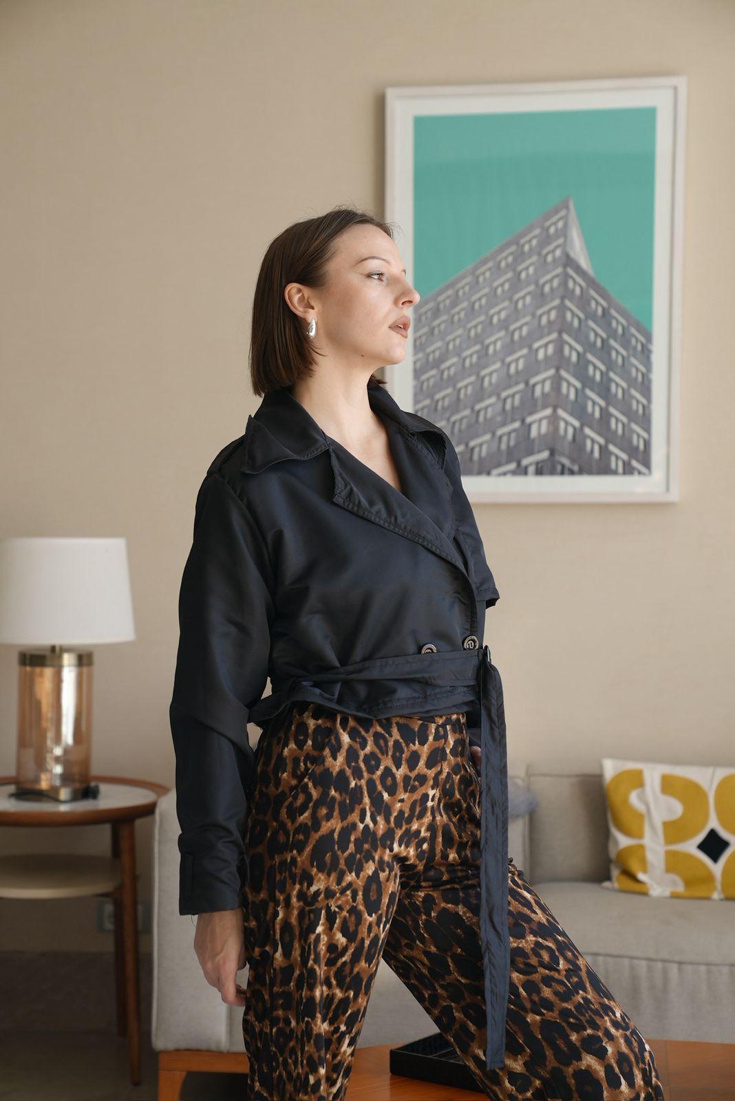 Black 2*1 trench coat