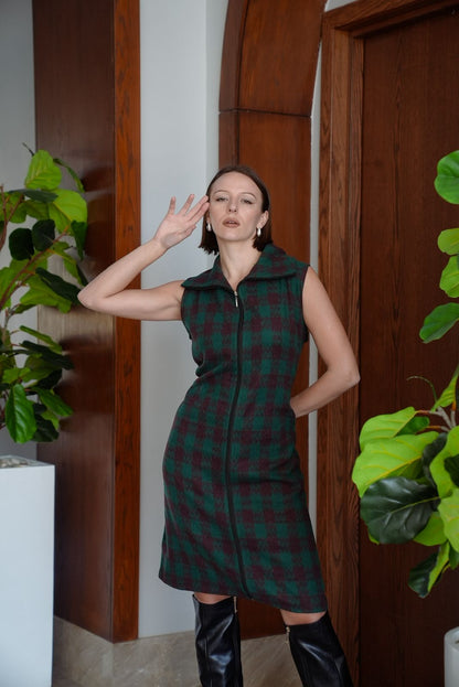 Plaid wool dress