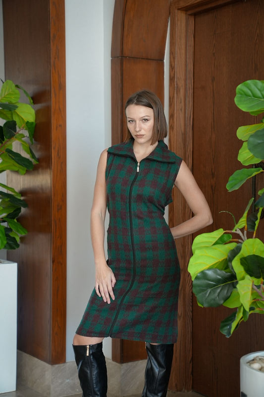 Plaid wool dress