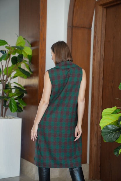 Plaid wool dress
