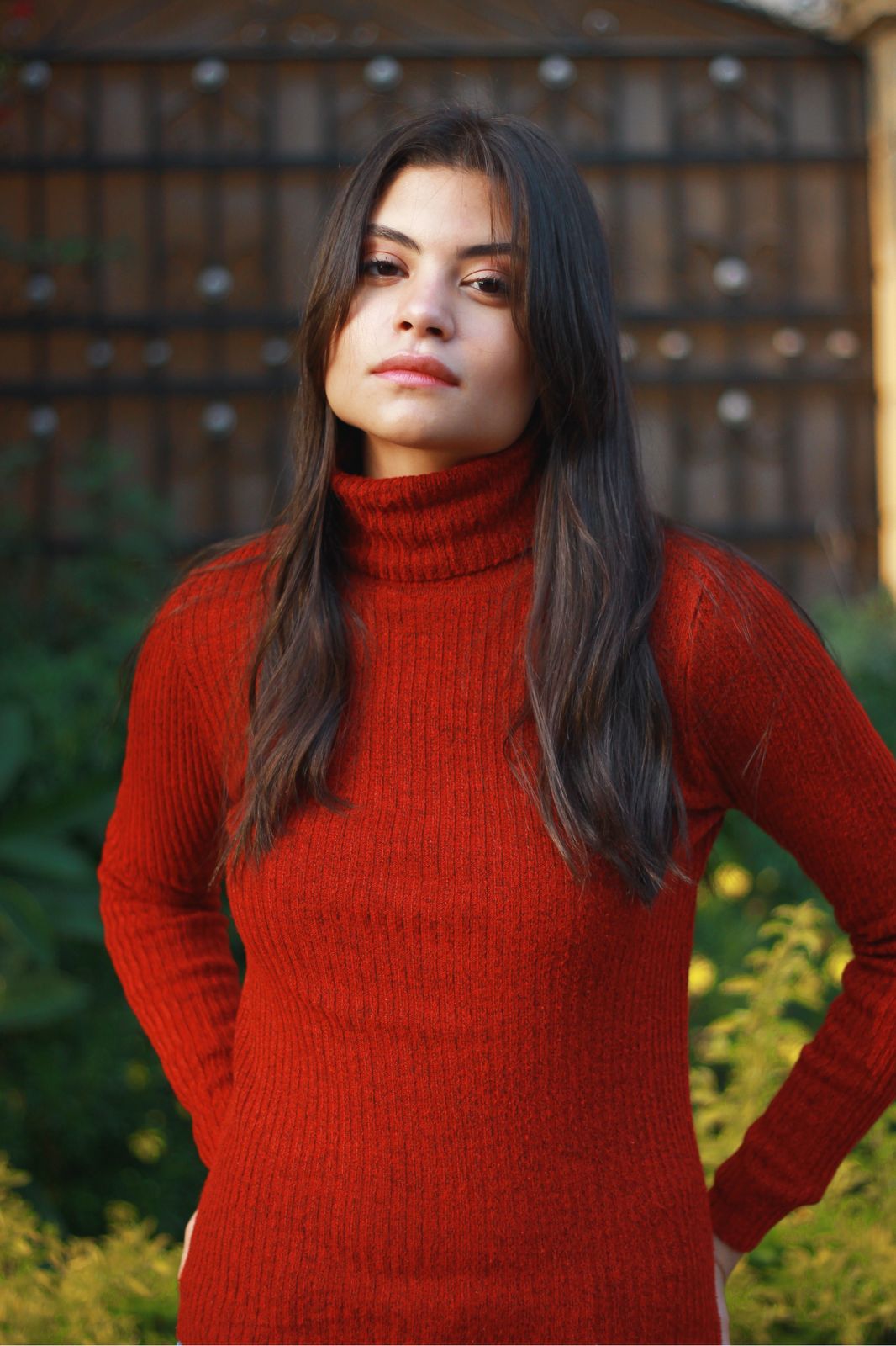 Burgundy turtleneck