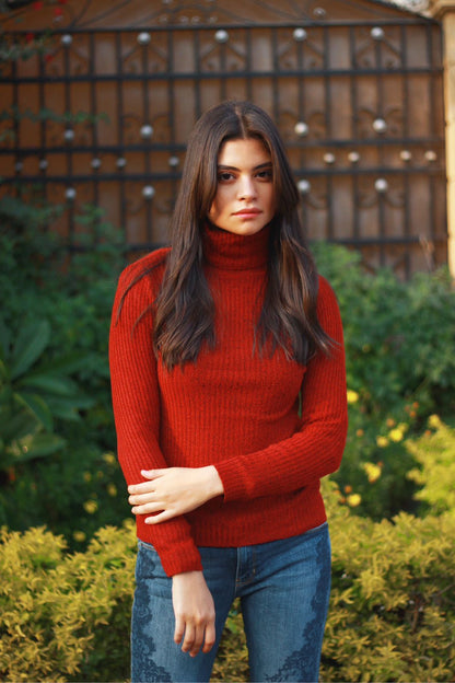 Burgundy turtleneck