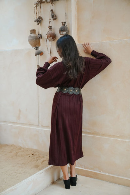 Scarf burgundy dress