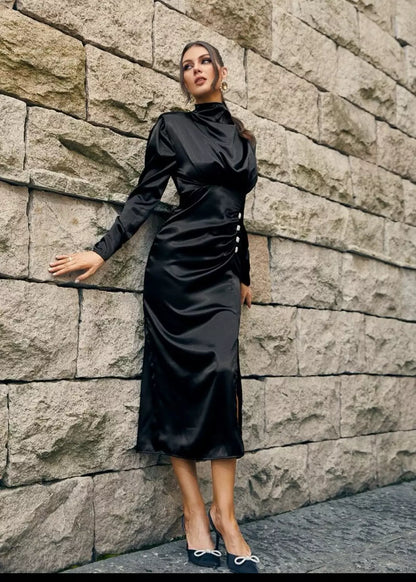 Satin slim dress