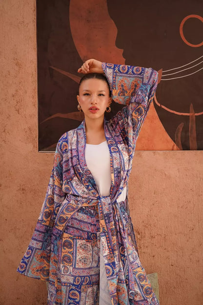 Colorblock silk set
