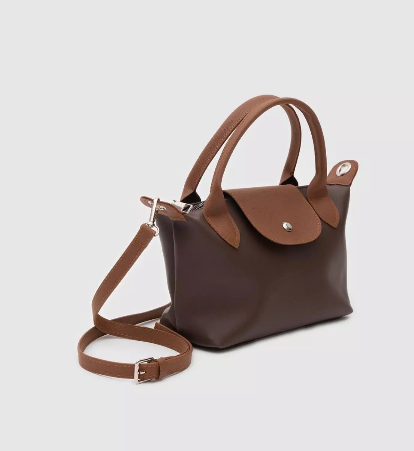 Brown leather tote bag