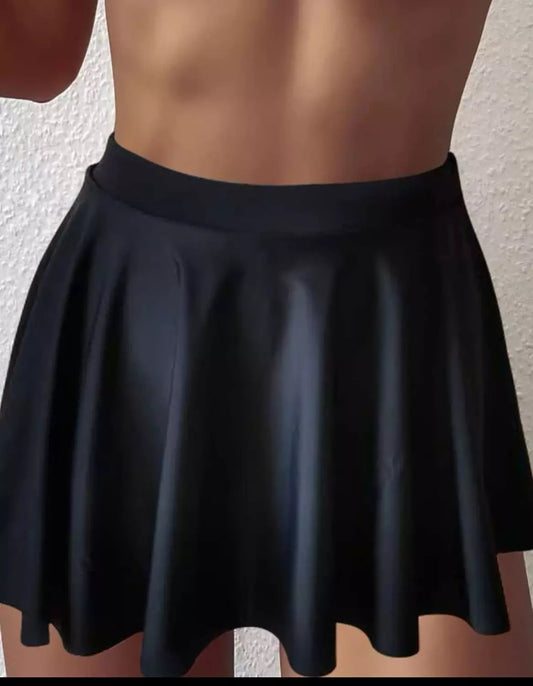 Black bikini skort