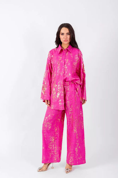 Gold details pink set