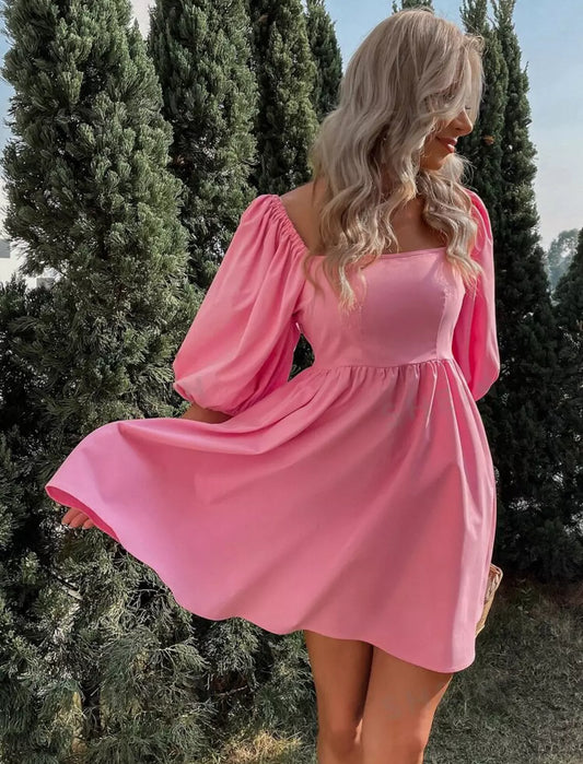 Pink puffy dress