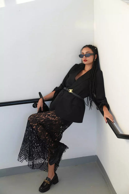 Lace maxi skirt