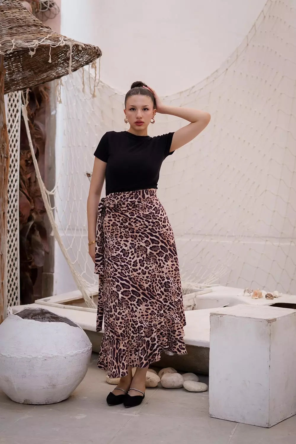 Leopard wrap skirt