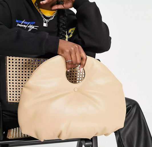 Beige leather bag