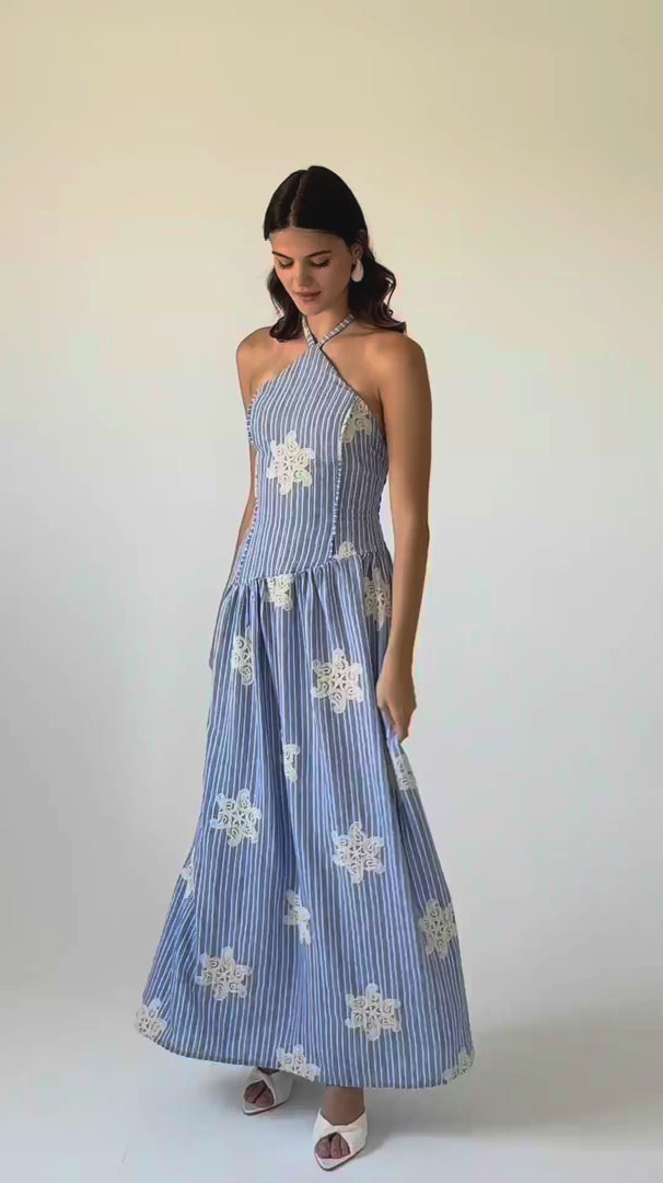 Asymmetrical embroidered dress