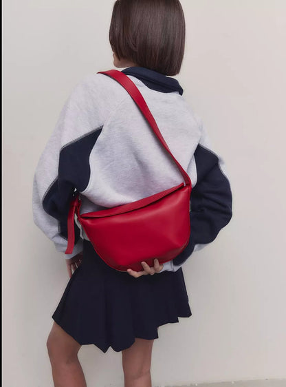 Crescent fiery red bag