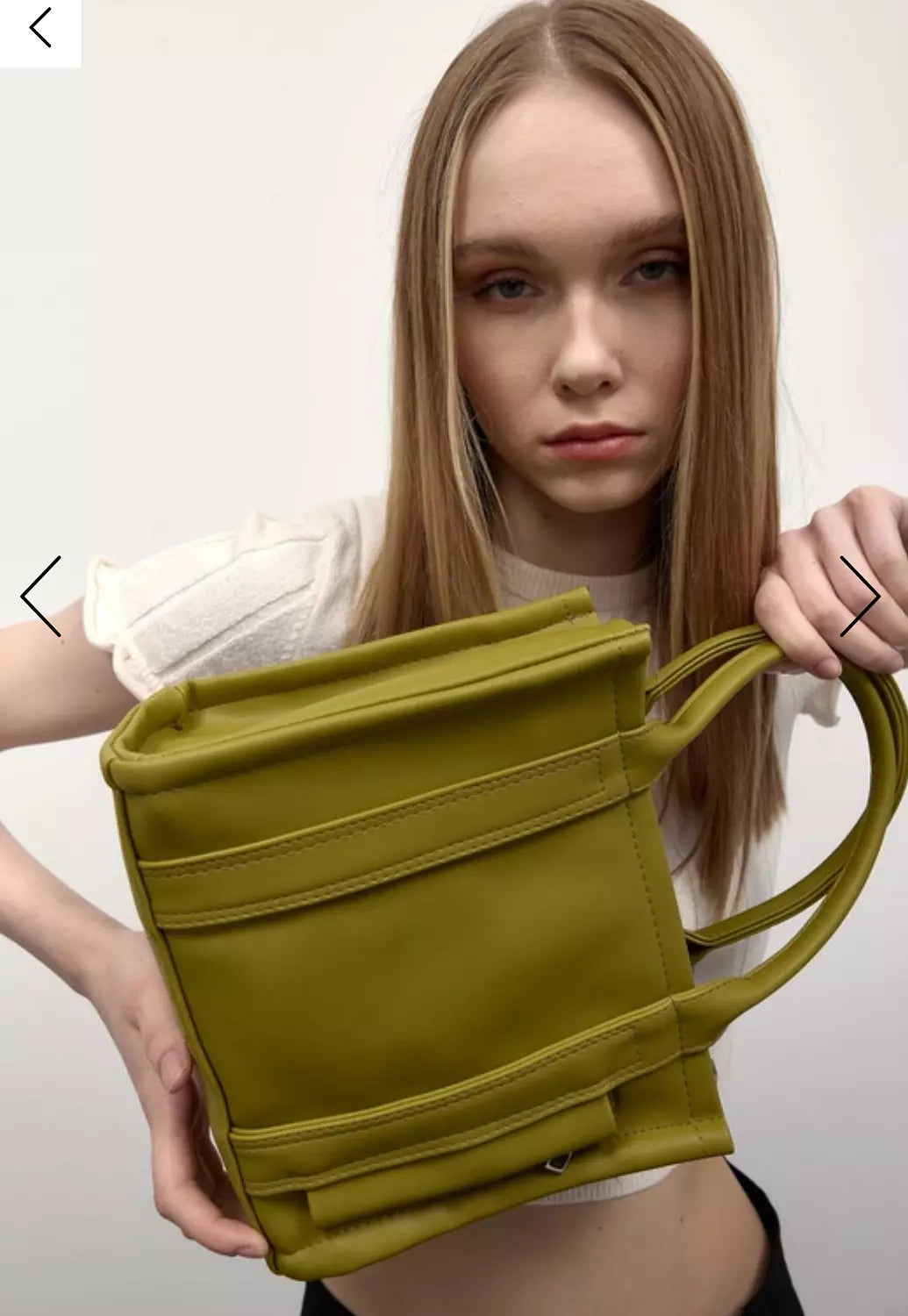 Lime leather tote bag