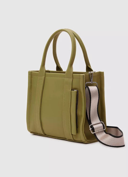 Lime leather tote bag