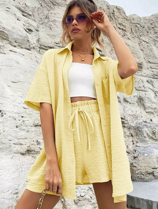 Yellow shorts set