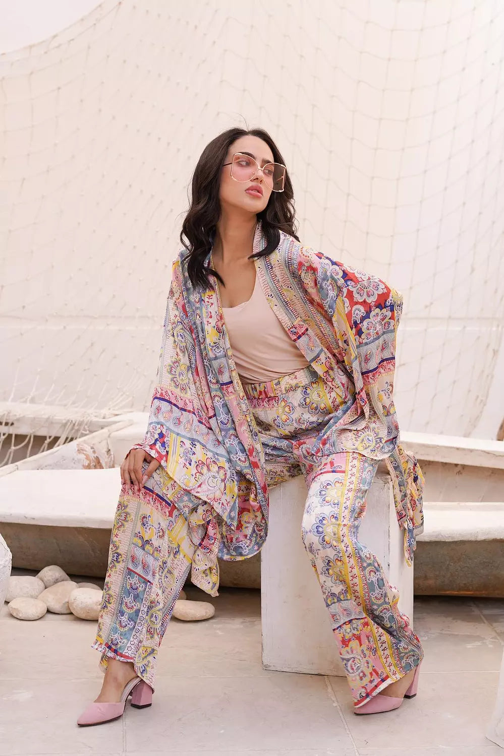 Pastel silk set