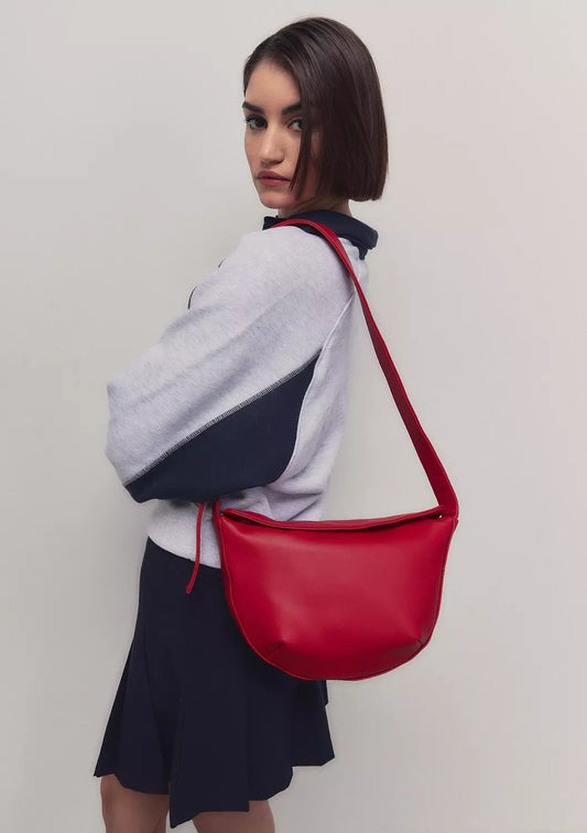 Crescent fiery red bag