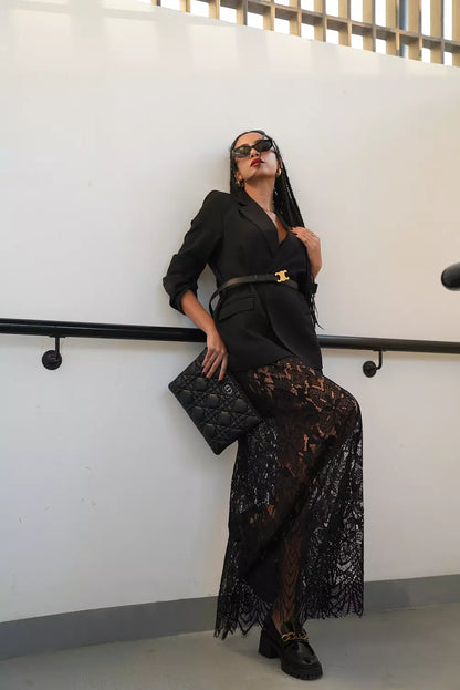 Lace maxi skirt