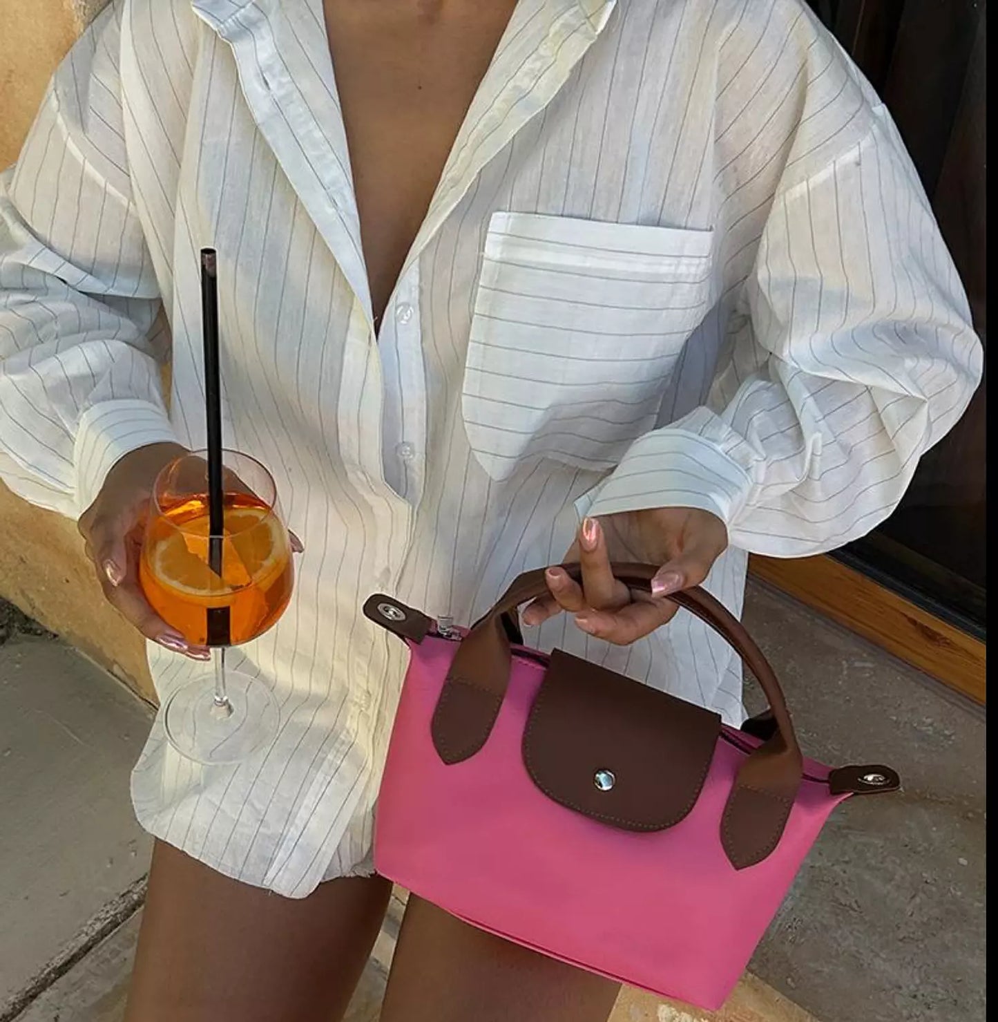 Pinky leather bag